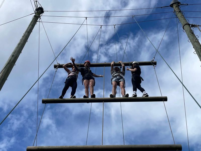 High Ropes Challenge Parties - children on high ropes