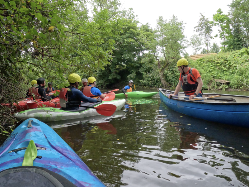 Intro to white water course at Matlock for canoe and kayak skills