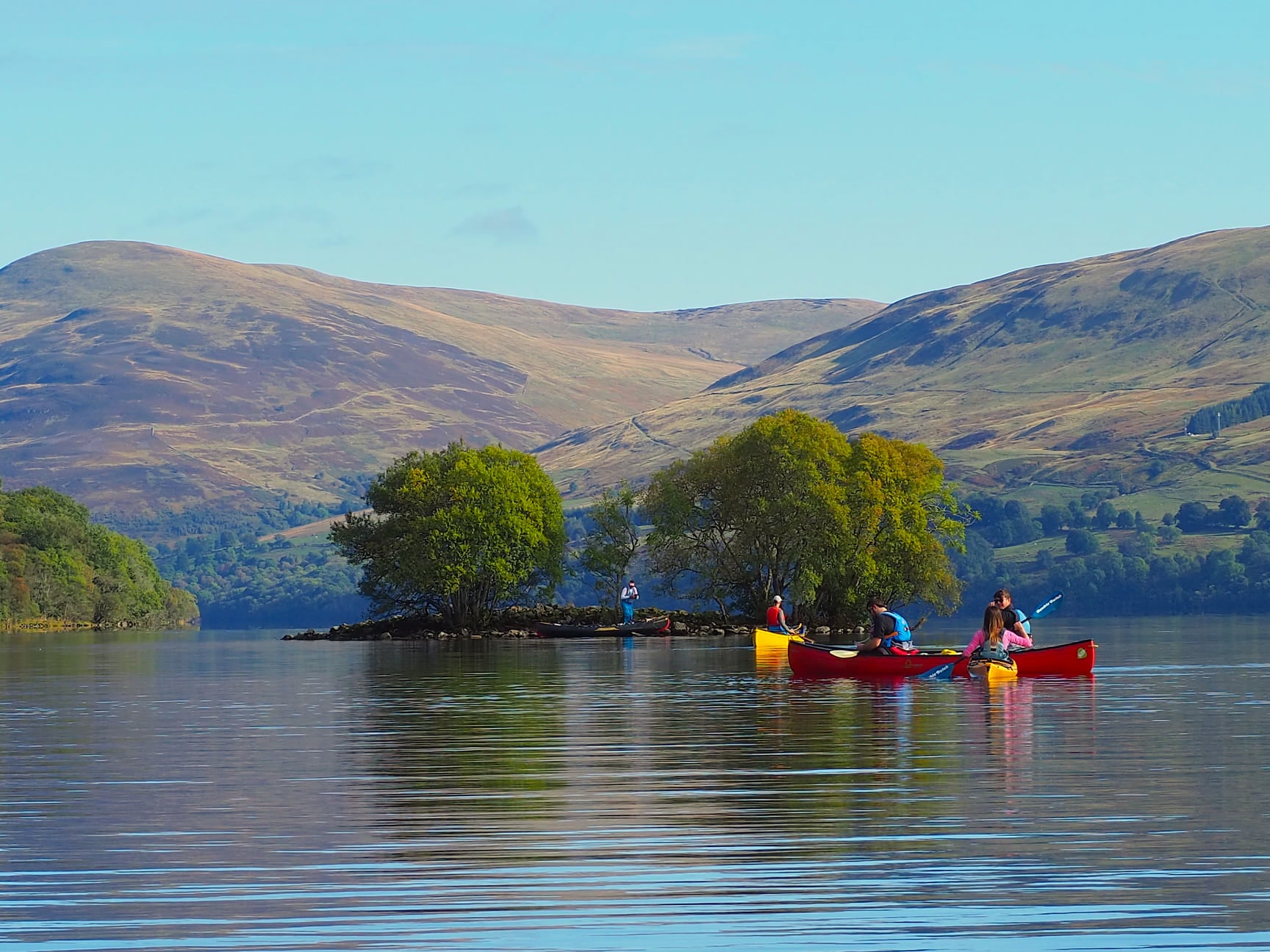 Kayaking and Canoeing on Loch in Scotland