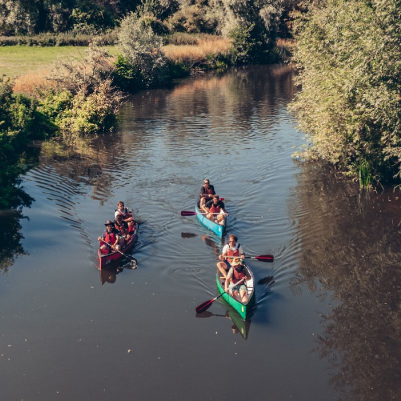 Sunny Day on the River in Bedford hiring Kayaks and Canoes