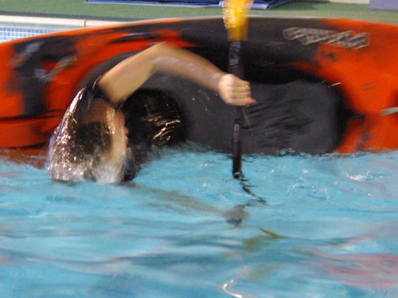 Kayak Rolling Clinic in the swimming pool