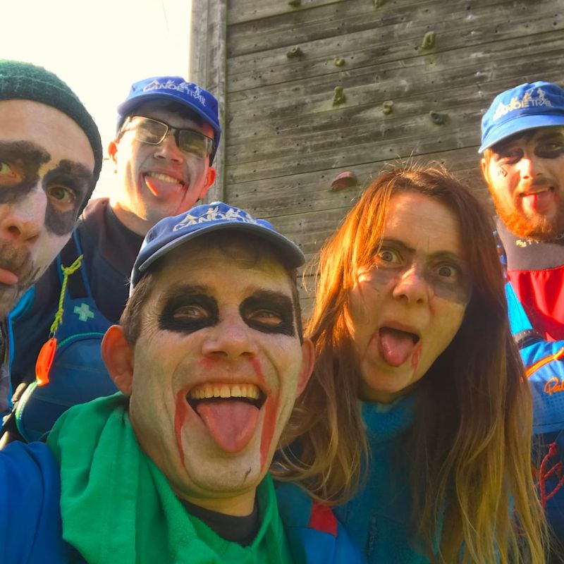 Halloween outdoor instructors dressed up