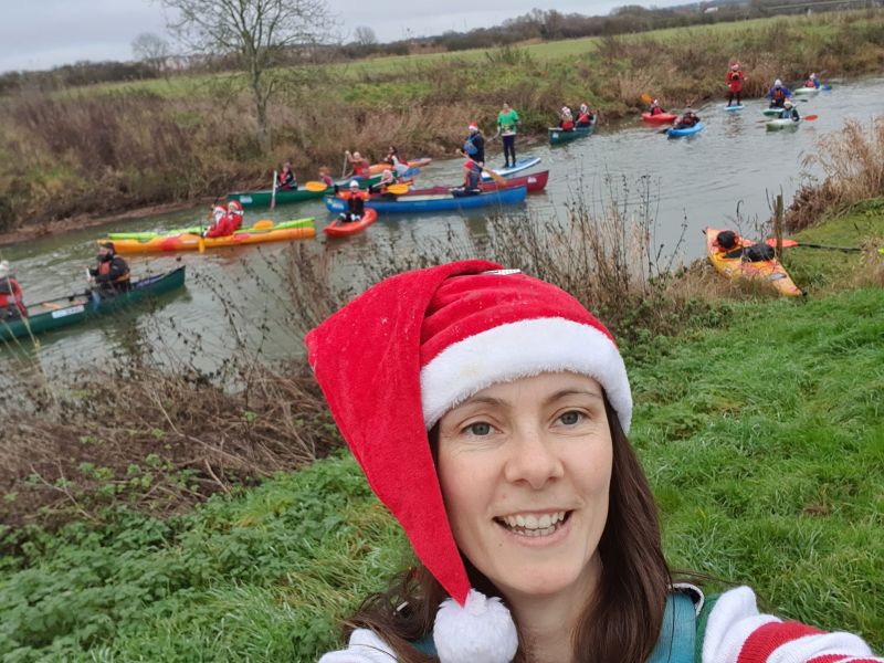 Bedfordshire Christmas Jumper Paddle on Bedford Embankment, river Great Ouse