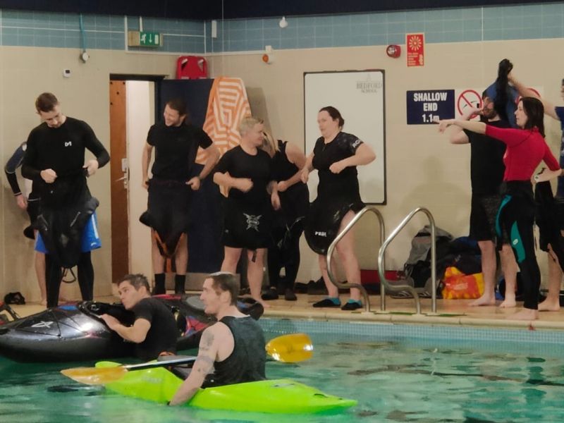 Kayak Rolling Clinic in the swimming pool