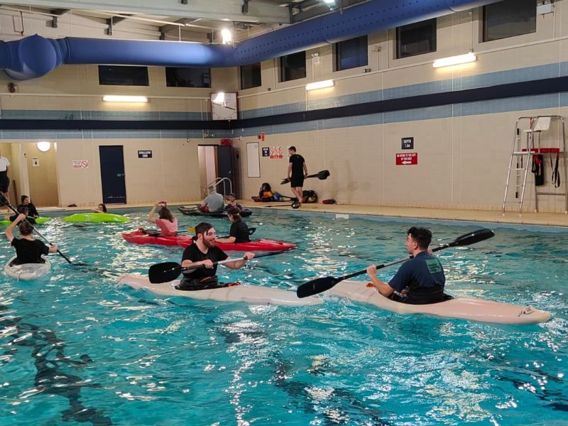 Kayak Rolling Clinic in the swimming pool