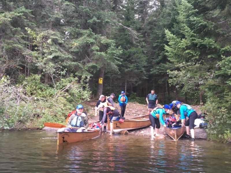 Hitting the trail after the portage