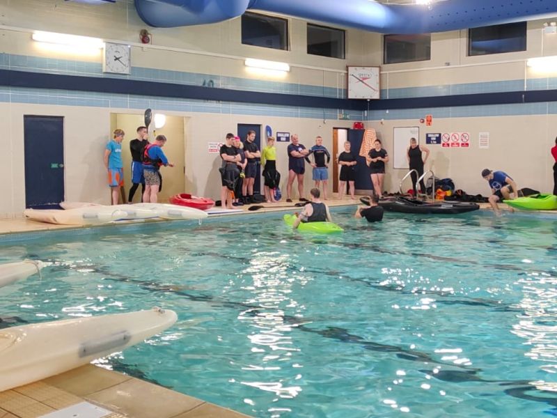Kayak Rolling Clinic in the swimming pool