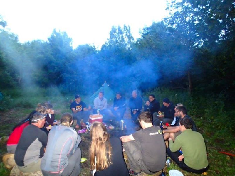 Matchstick wood campfire Canoe and Camp Bushcraft weekend