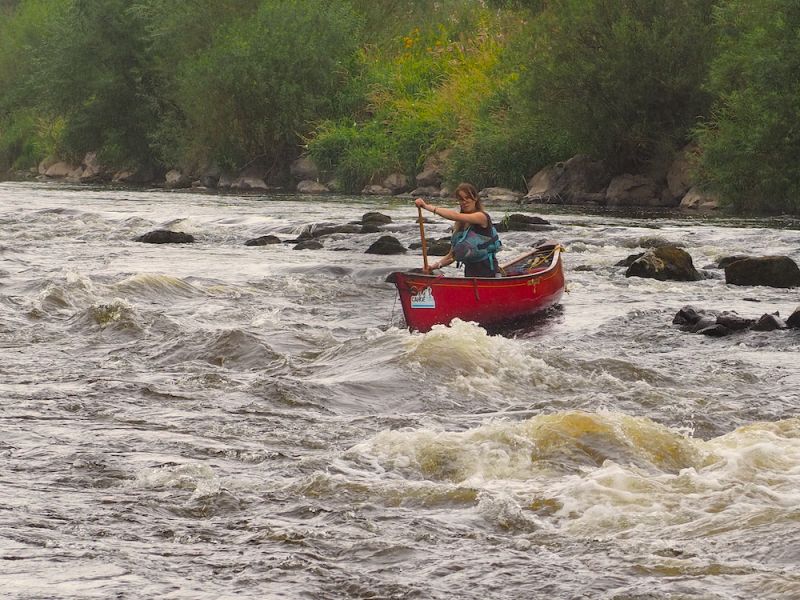 Ironbridge, River Severn with Ash canoeing Jackfield Rapids Canoe Trip