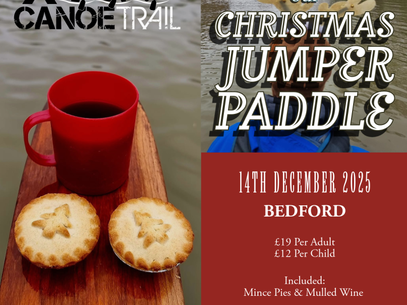 Bedfordshire Christmas Jumper Paddle on Bedford Embankment, river Great Ouse