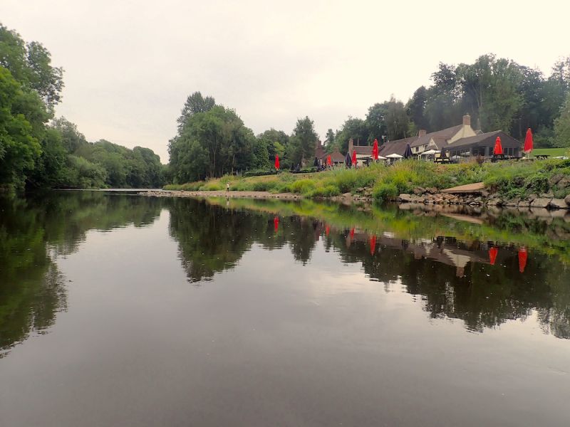 Pub at Woodbridge Ironbridge, River Severn and Jackfield Rapids Canoe Trip