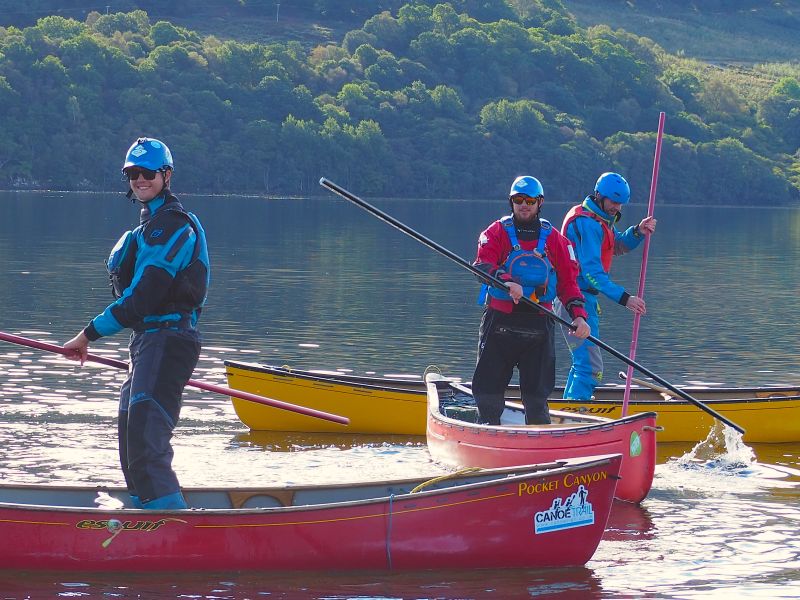 River Tay Canoe Expedition from Loch Tay to Perth on the River Tay -  poling and practicing trad skills
