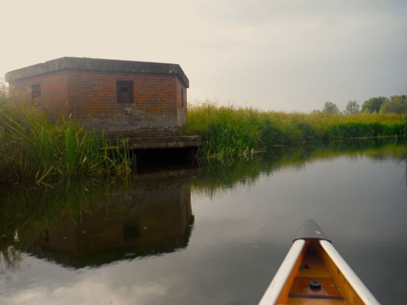 Old WW2 pill boxes on the River Stour Canoe and Kayak Expedition