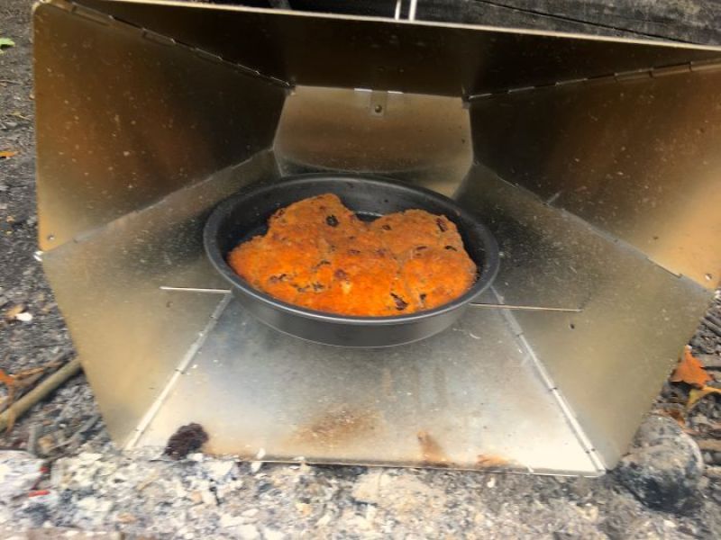 reflector over cake Canoe and Camp Bushcraft weekend