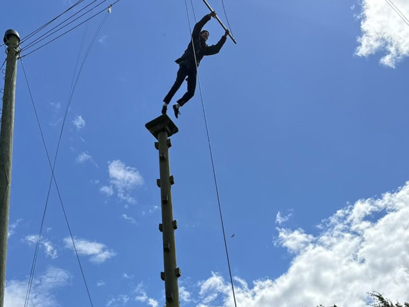 High ropes Course leap of faith